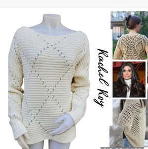 Rachel‎ Roy crochet sweater XXL NEW